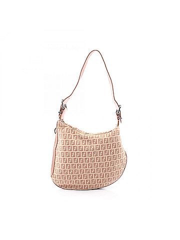 Fendi Fendi Zucchino Shoulder Bag/Handbag, Canvas and Leather, Women's, Ivory/Pink, 8BR228 (view 1)