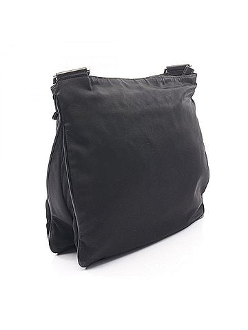 Prada Prada Triangle Logo Shoulder Bag/Handbag, Nylon & Saffiano Leather, Women's, Black (view 2)