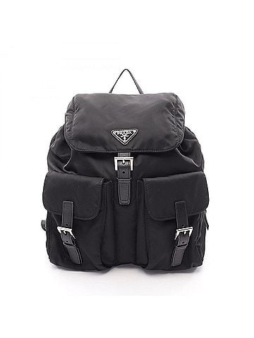 Prada Prada VELA Backpack/Handbag, Nylon & Saffiano Leather, Women's, Black (BZ2811) (view 1)