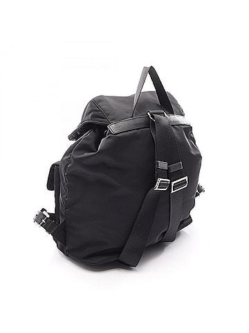 Prada Prada VELA Backpack/Handbag, Nylon & Saffiano Leather, Women's, Black (BZ2811) (view 2)