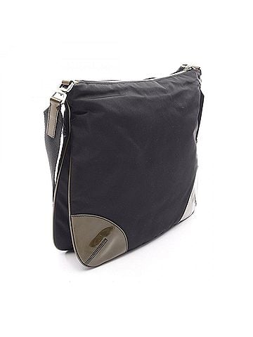 Prada Prada TESSUTO Shoulder Bag/Handbag, Nylon/Patent Leather, Women's, Black/Khaki, BT0326 (view 2)