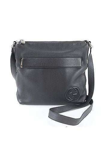Gucci Excellent condition Gucci Interlocking G 322059 leather shoulder bag, crossbody messenger black, men's. (view 1)