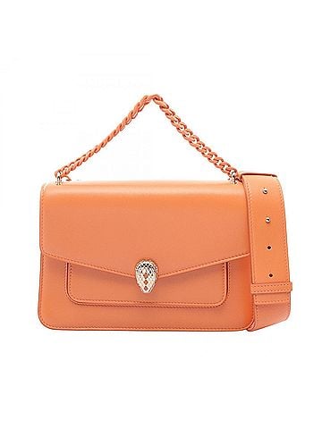 Bvlgari Bulgari BVLGARI Serpenti Forever 2-Way Handbag, Leather, Women's, Orange (view 1)