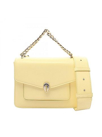 Bvlgari Bulgari BVLGARI Serpenti Forever 2-Way Handbag, Leather, Women's, Yellow (view 1)