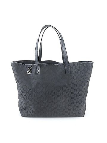 Gucci Excellent condition Gucci GG nylon 211525 leather tote bag/handbag/shoulder bag, black, men's. (view 1)