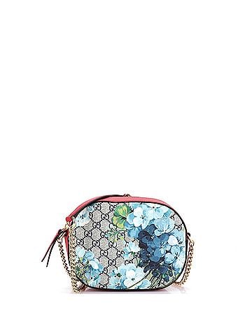 Gucci Chain Crossbody Bag Blooms Print GG Coated Canvas Mini (view 1)