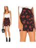 IRO 50% Rayon 36% Silk 14% Metallic Fiber 100% Polyester Floral Black Red Skort Size 8 - photo 1