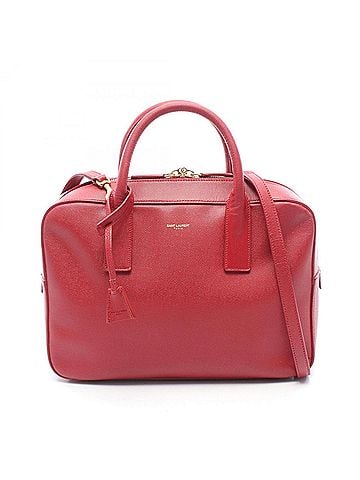 Yves Saint Laurent Yves Saint Laurent Saint Laurent Paris Museum 2-Way Handbag, Leather, Women's, Red, 334563 (view 1)
