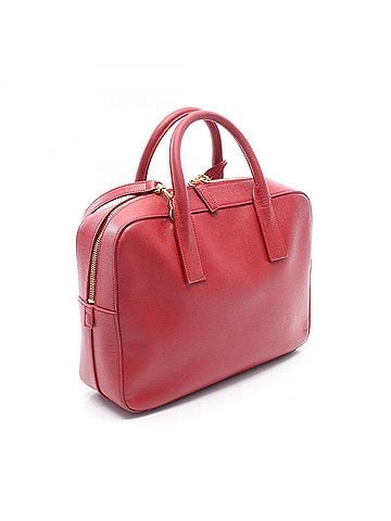 Yves Saint Laurent Yves Saint Laurent Saint Laurent Paris Museum 2-Way Handbag, Leather, Women's, Red, 334563 (view 2)