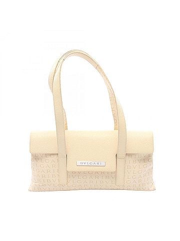Bvlgari Bulgari BVLGARI Logomania Handbag, Canvas and Leather, Women's, Ivory/Beige (view 1)