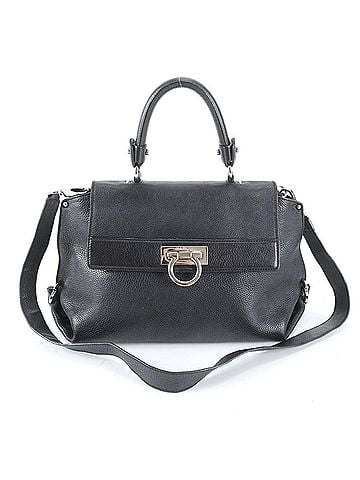 Salvatore Ferragamo Excellent condition Salvatore Ferragamo Gancini Sofia leather 2-way shoulder bag/crossbody bag/handbag, black, for women. (view 1)