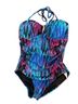 SPANX Chevron-herringbone Blue Purple One Piece Swimsuit Size 14 - photo 5
