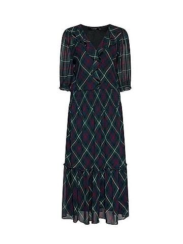 Ralph Lauren Tartan Plaid Ruffled Maxi Dress Casual Dress (view 1)