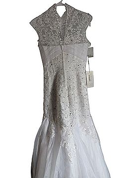 JJ's House Lace Appliqué Mermaid Wedding Dress Cocktail Dress (view 2)