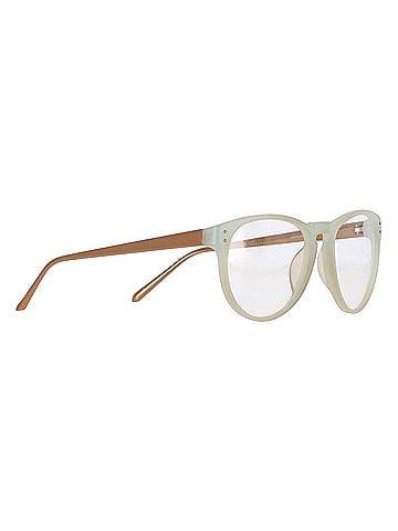 Linda Farrow  Linda Farrow Oval Frame Eyeglasses in Green Acetate (view 2)