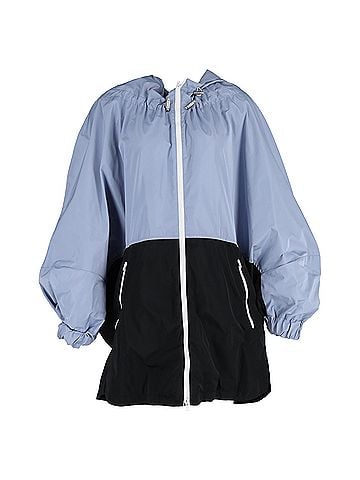 MARNI Marni Color Block Zip-Up Long Sleeve Rain Jacket in Blue Nylon (view 1)