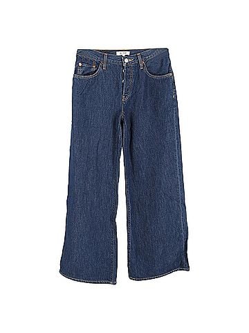 RE/DONE Re/Done Wide-Leg Jeans in Blue Cotton Denim (view 1)