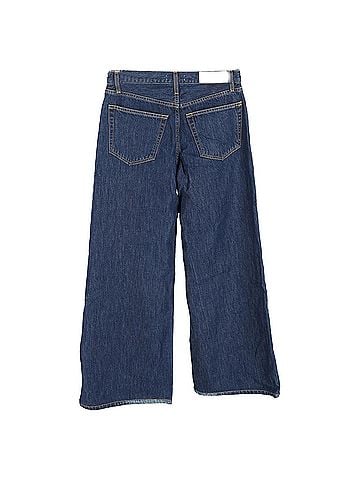 RE/DONE Re/Done Wide-Leg Jeans in Blue Cotton Denim (view 2)