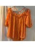 Floreat Orange Short Sleeve Blouse Size XS - photo 6