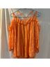 Floreat Orange Short Sleeve Blouse Size XS - photo 7