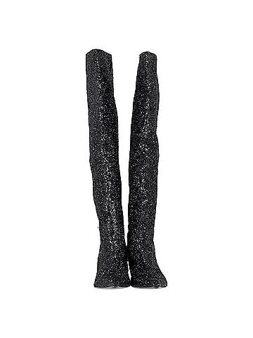 Alexander Wang  Alexander Wang Viola Slouch Knee-High Boots in Black Glitter (view 2)