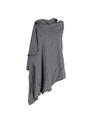 Yohji Yamamoto  Yohji Yamamoto Hooded Poncho Cape in Grey Wool (view 1)