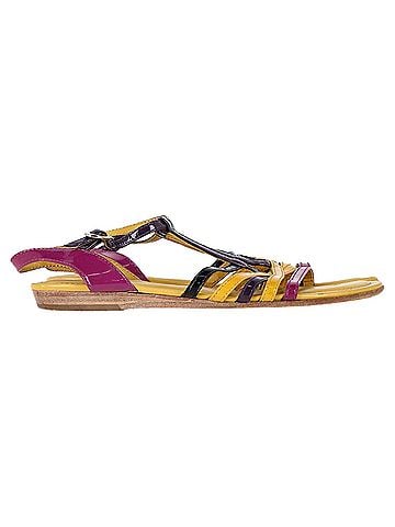 Tod's  Tod's Strappy Flat Sandals in Multicolor Patent Leather (view 1)