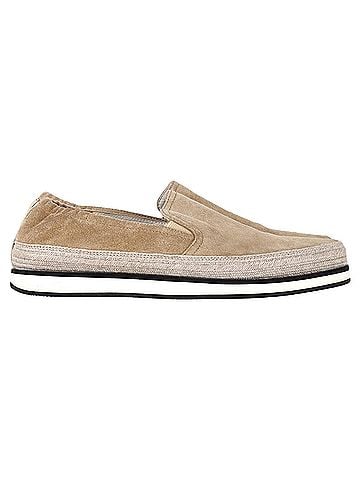 Prada Prada Sport Espadrille Slip On Sneakers in Beige Suede  (view 1)