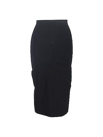 Victoria Beckham Victoria Beckham Midi Skirt in Black Viscose (view 1)