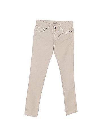 Bottega Veneta  Bottega Veneta Mid-Rise Straight-Leg Jeans in Beige Cotton (view 1)
