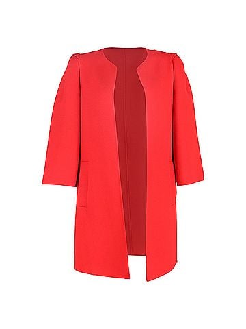 AKRIS Akris Double-Face Open Coat in Red Wool (view 1)