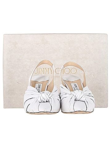 Jimmy Choo Jimmy Choo Annabell Slingback Sandals in White Leather  (view 2)