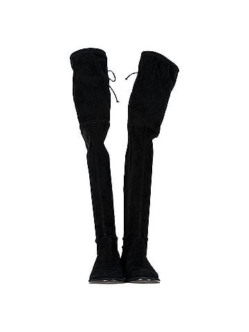 Stuart Weitzman Stuart Weitzman Lowland Stretch Over the Knee Boots in Black Suede (view 2)