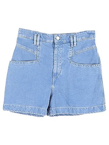 Isabel Marant Isabel Marant Esquia High-Waisted Denim Shorts in Light Blue Denim (view 1)