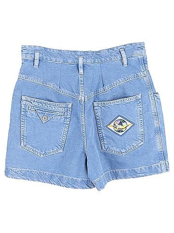 Isabel Marant Isabel Marant Esquia High-Waisted Denim Shorts in Light Blue Denim (view 2)