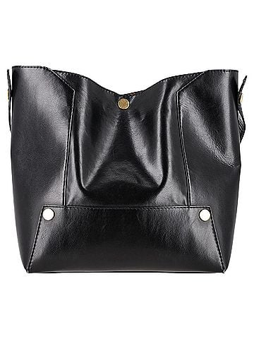 Stella McCartney Stella Mccartne Popper Tote Bag in Black Faux Leather (view 1)