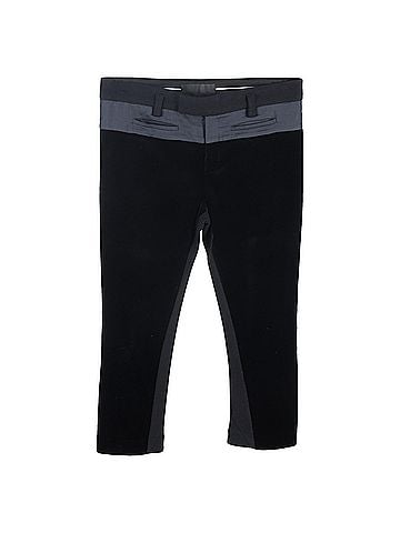 Haider Ackermann  Haider Ackermann Velour-Effect Cropped Trousers in Black and Grey Cotton (view 1)
