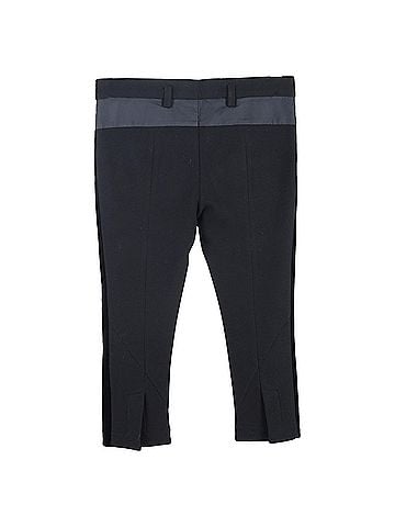 Haider Ackermann  Haider Ackermann Velour-Effect Cropped Trousers in Black and Grey Cotton (view 2)