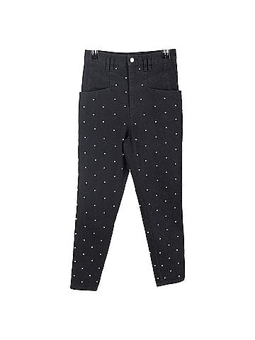 Isabel Marant Isabel Marant Stud-Embellished High-Rise Jeans in Black Cotton (view 1)