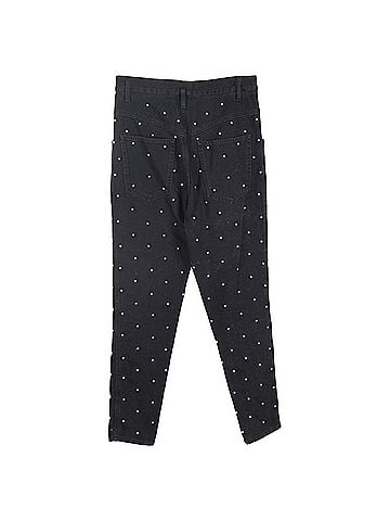 Isabel Marant Isabel Marant Stud-Embellished High-Rise Jeans in Black Cotton (view 2)