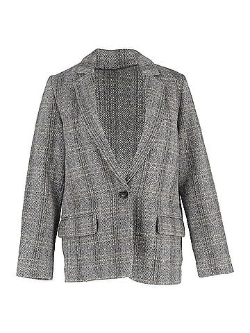 Isabel Marant  Isabel Marant Etoile Single-Breasted Herringbone Blazer in Grey Wool (view 1)