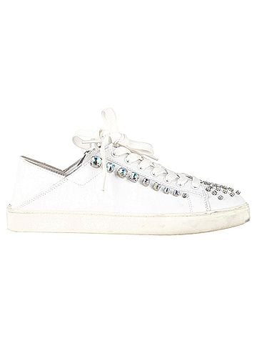 Stuart Weitzman Stuart Weitzman Goldie Shine Convertible Sneakers in White Leather (view 1)