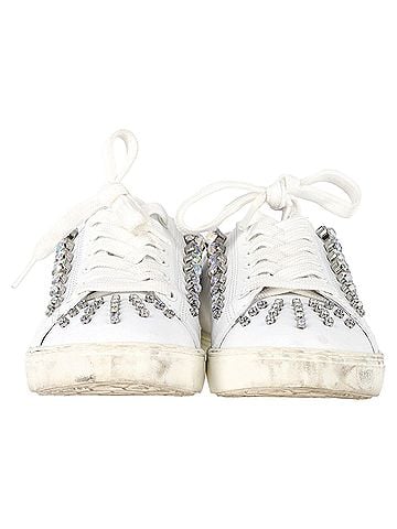 Stuart Weitzman Stuart Weitzman Goldie Shine Convertible Sneakers in White Leather (view 2)