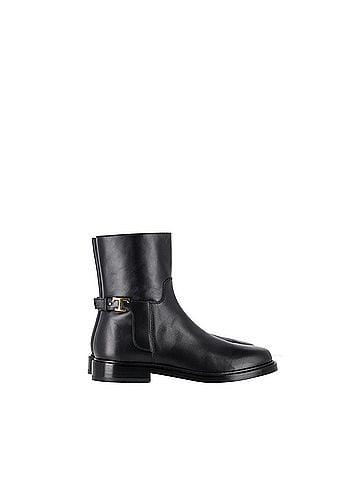 Tod's  Tod's T Timeless Ankle Boots in Black Calfskin Leather (view 1)