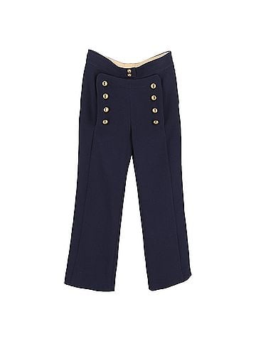 Chloé Chloé Wide-Leg Sailor Pants in Navy Blue Wool (view 1)