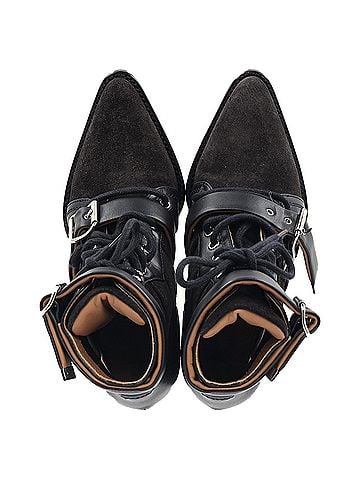Chloé  Chloé Rylee Cutout Ankle Boots in Black Suede and Leather (view 2)