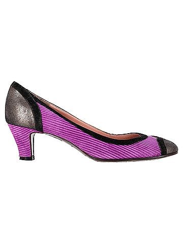 Marc Jacobs  Marc Jacobs Round-Toe Pumps in Purple Corduroy (view 1)