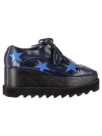 Stella McCartney Stella McCartney Elyse Platform Derby Shoes in Navy Blue Leather (view 1)