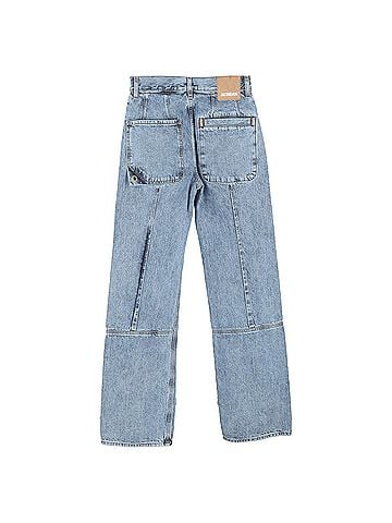 Jacquemus Jacquemus Le Raphia Straight-Leg Jeans in Blue Cotton Denim (view 2)