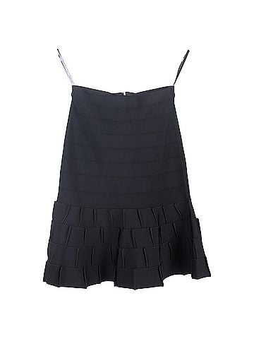 Herve Leger  Herve Leger Tiered Mini Skirt in Black Rayon (view 1)